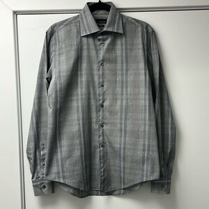 Black Tag by Zara Men slim fit button down dress shirt with pattern M